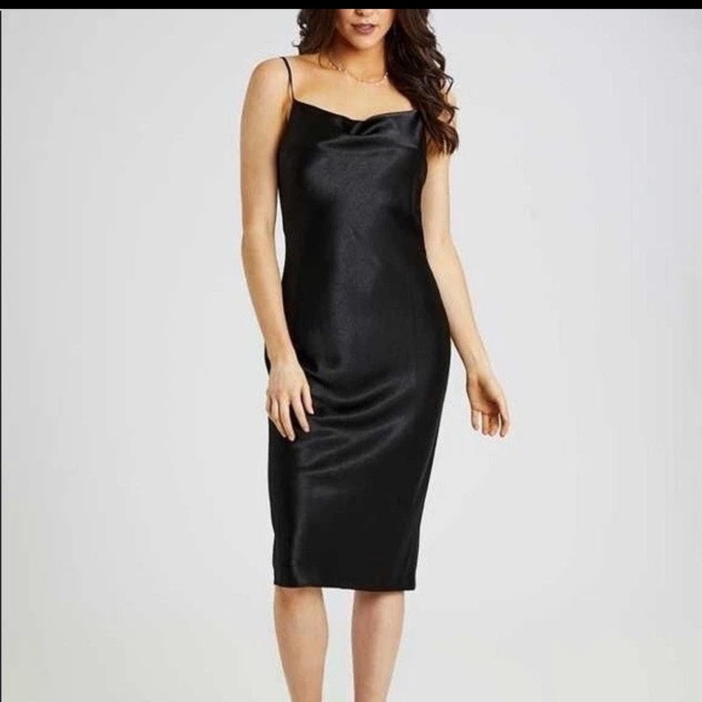 Altard state black silk mini dress S